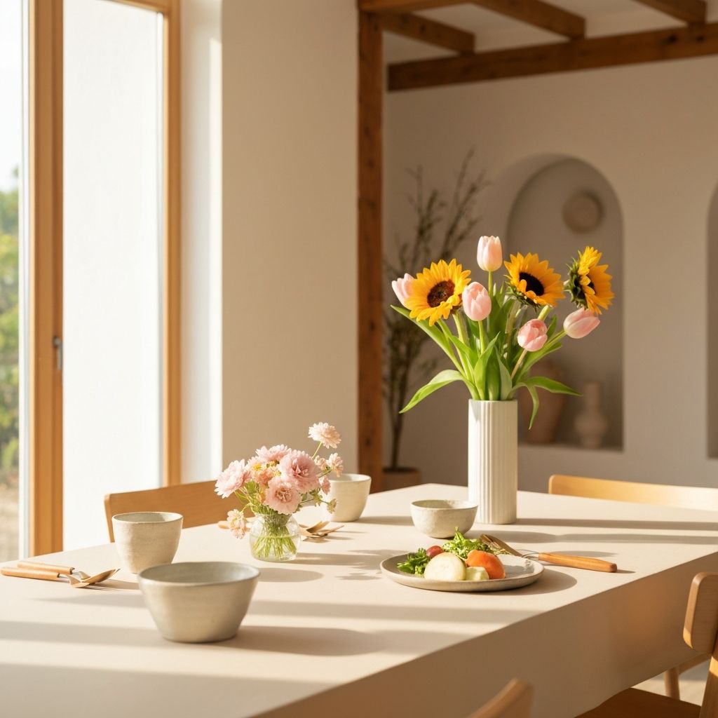 Calm dining environment with natural elements